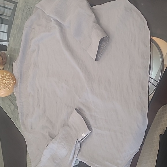 ARMANI COLLEZIONI MEN'S SILK BLEND MANDARIN COLLAR LONG SLEEVE SUMMER SHIRT XL - Picture 10 of 11